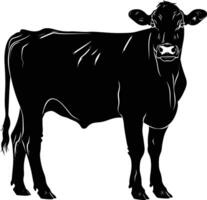 ai gerado silhueta vaca Preto cor só vetor