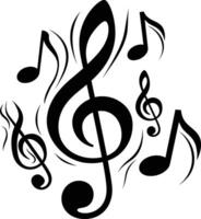 ai gerado silhueta musical notas logotipo símbolo Preto cor só vetor