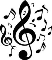 ai gerado silhueta musical notas logotipo símbolo Preto cor só vetor