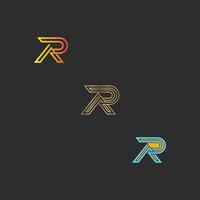 r ou rr logotipo e ícone Projeto vetor