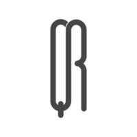qr, rq, q e r abstrato inicial monograma carta alfabeto logotipo Projeto vetor