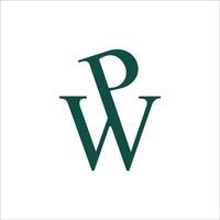 inicial carta wp ou pw logotipo vetor Projeto modelo