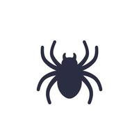 ícone de aranha em branco, vetor