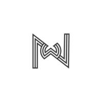 agora, wn, W e n abstrato inicial monograma carta alfabeto logotipo Projeto vetor