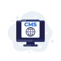 ícone cms, sistema de gerenciamento de conteúdo, arte vetorial vetor