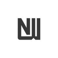 alfabeto iniciais logotipo agora, wn, n e W vetor