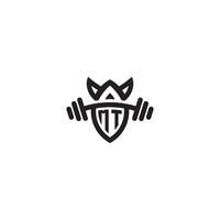 mt linha ginástica inicial conceito com Alto qualidade logotipo Projeto vetor