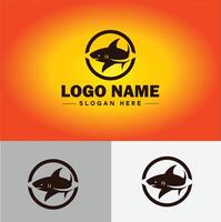 Tubarão logotipo vetor arte ícone gráficos para companhia marca o negócio ícone Tubarão logotipo modelo