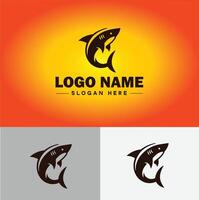 Tubarão logotipo vetor arte ícone gráficos para companhia marca o negócio ícone Tubarão logotipo modelo