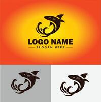 Tubarão logotipo vetor arte ícone gráficos para companhia marca o negócio ícone Tubarão logotipo modelo