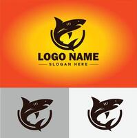 Tubarão logotipo vetor arte ícone gráficos para companhia marca o negócio ícone Tubarão logotipo modelo