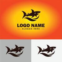 Tubarão logotipo vetor arte ícone gráficos para companhia marca o negócio ícone Tubarão logotipo modelo