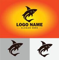 Tubarão logotipo vetor arte ícone gráficos para companhia marca o negócio ícone Tubarão logotipo modelo