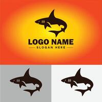 Tubarão logotipo vetor arte ícone gráficos para companhia marca o negócio ícone Tubarão logotipo modelo