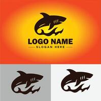 Tubarão logotipo vetor arte ícone gráficos para companhia marca o negócio ícone Tubarão logotipo modelo