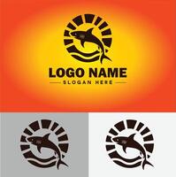 Tubarão logotipo vetor arte ícone gráficos para companhia marca o negócio ícone Tubarão logotipo modelo