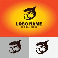 Tubarão logotipo vetor arte ícone gráficos para companhia marca o negócio ícone Tubarão logotipo modelo