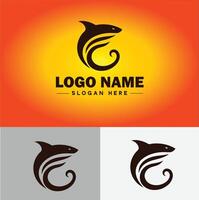 Tubarão logotipo vetor arte ícone gráficos para companhia marca o negócio ícone Tubarão logotipo modelo