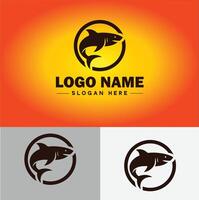 Tubarão logotipo vetor arte ícone gráficos para companhia marca o negócio ícone Tubarão logotipo modelo