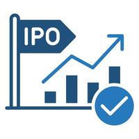 ipo aprovação ícone linha vetor ilustração