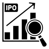 ipo análise ícone linha vetor ilustração