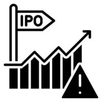 ipo risco ícone linha vetor ilustração