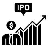 ipo investidor ícone linha vetor ilustração