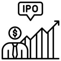 ipo investidor ícone linha vetor ilustração