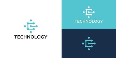 logotipo de tecnologia, modelo de logotipo vetorial moderno, minimalista e futurista vetor
