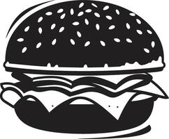 gourmet salgado Preto vetor emblema gostoso mordida Preto hamburguer ícone