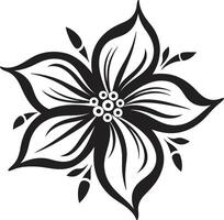 etéreo flor impressão emblemático Projeto singular Flor vetor Preto ícone detalhe