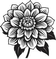 singular Flor símbolo Preto ícone artístico flor impressão vetor monótono