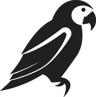 aviária elegância revelado icônico emblema ícone caprichoso penugento esplendor papagaio ícone vetor