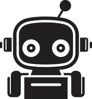 peculiar mecânico amigo fofa Preto robô logotipo glifo diminutivo futurismo pequeno robô vetor símbolo