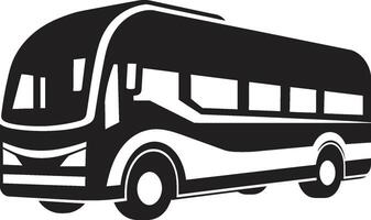 retro ônibus essência monocromático ícone icônico ônibus Projeto Preto vetor emblema