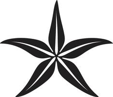 aquático serenidade Preto estrelas do mar crachá estrelado símbolo estrelas do mar logotipo marca vetor