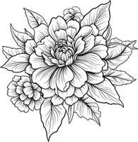 à moda botânico impressão monocromático emblema monocromático flor elegância icônico símbolo vetor