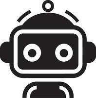 minúsculo tecnologia encantamento fofa pequeno robô marca micro cibernético maravilha Preto vetor robô emblema