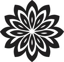chique flor detalhe icônico emblema marca monocromático floral ícone à moda vetor detalhe