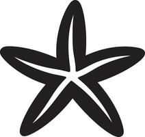 refinado oceânico graça Preto estrelas do mar emblema oceânico elegância estrelas do mar icônico emblema vetor