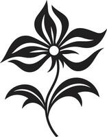 elegante floral vetor monocromático emblema lustroso flor emblema icônico monótono