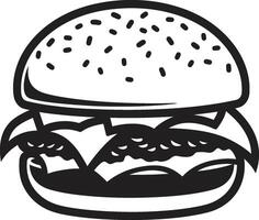 chiando tentação hamburguer emblema chique hamburguer deleite Preto vetor ícone