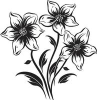 gelado inverno Flor emblemático icônico marca calafrio beijou flor Projeto vetor monocromático ícone