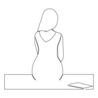 contínuo 1 linha arte desenhando do fêmea corpo esboço vetor ilustração e mulheres dia solteiro linha arte Projeto