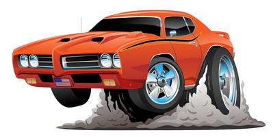Ilustração em vetor clássico americano Muscle Car Cartoon