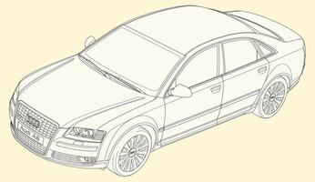 audi a8 carro 3d vetor