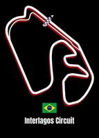 a autódromo Jose carlos ritmo, Melhor conhecido Como Interlagos, é uma 4.309 km 2.677 mi desporto motorizado o circuito localizado dentro a cidade do são paulo Brasil vetor