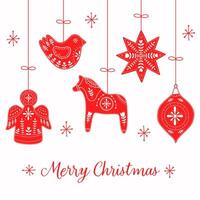 alegre Natal cartão com escandinavo decoração vetor