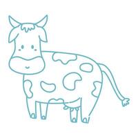 mão desenhado vaca coloração livro ilustração vetor