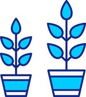 crescer plantar azul preenchidas ícone vetor
